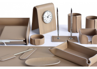 Настольный набор из кожи Cuoietto 10 предметов Latte