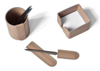 Настольный набор из кожи Cuoietto 10 предметов Latte