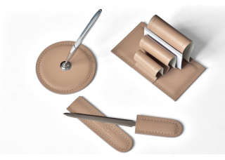 Настольный набор из кожи Cuoietto 10 предметов Latte